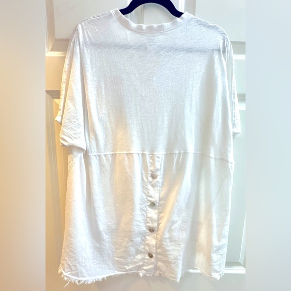 XCVI Wearables EUC SZ XL White Short Sleeve Top - Picture 7 of 9